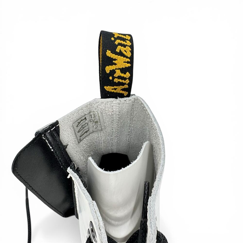 Dr. Martens Jadon White Platform Boots Lace Up Zip Combat Edgy Women's Size 8 - Picture 11 of 11